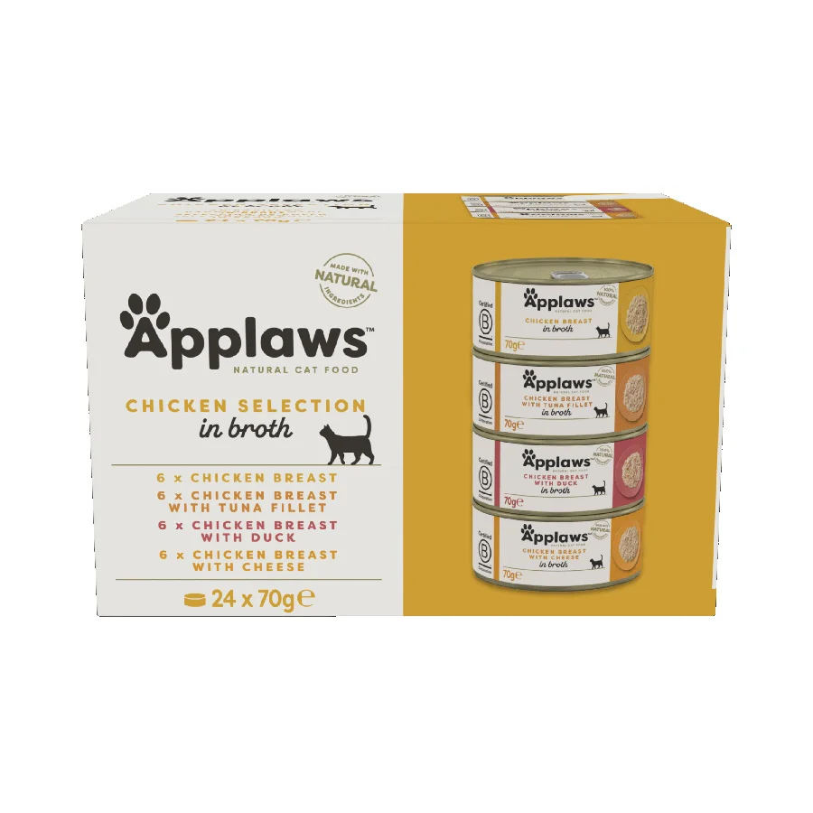 Detailed Applaws Natural Wet Cat Food Chicken Selection Multipack in Broth Artisan