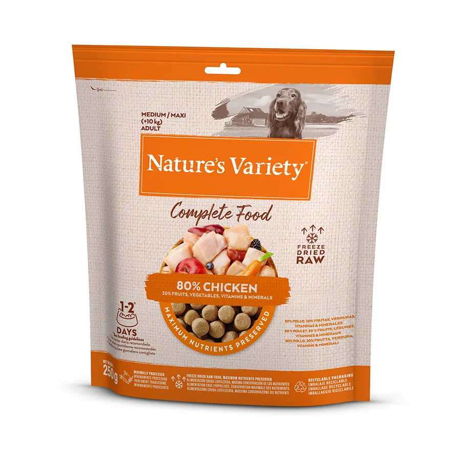 Fast Natures Variety Large Breed Adult ze Dried Dog Food Chicken 250g Enhanced