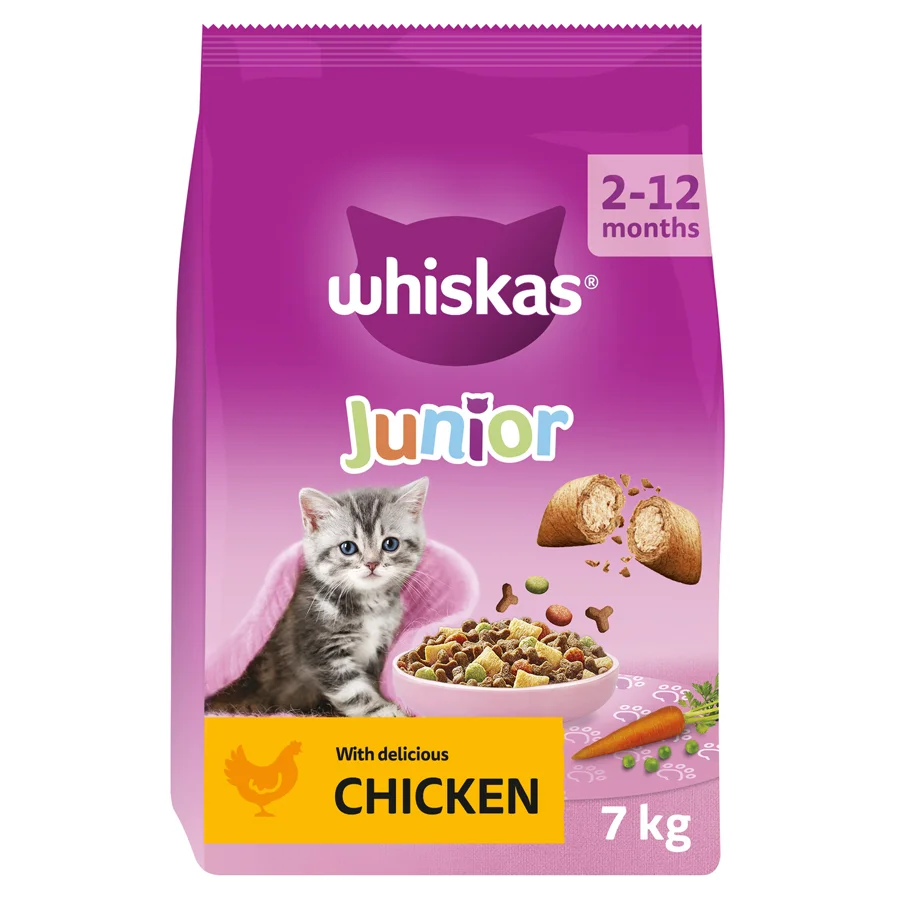 Convenient Whiskas Kitten Dry Cat Food with Chicken 7kg Premium Material