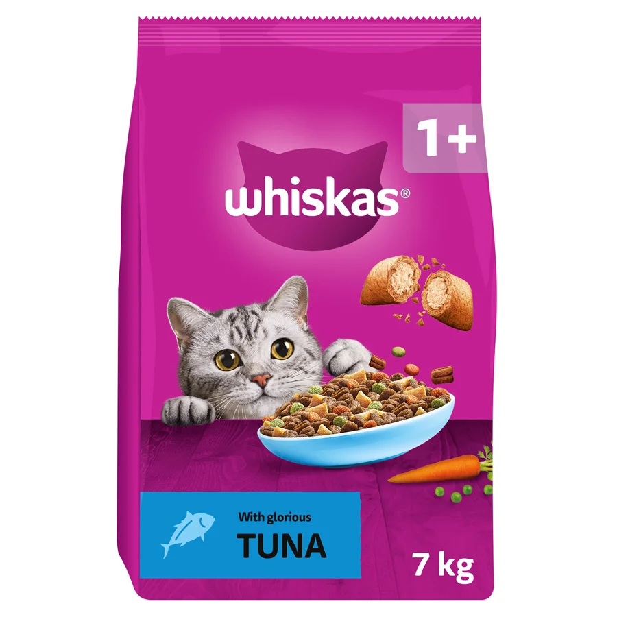 Healthy Whiskas 1 Adult Dry Cat Food with Tuna 7kg Flexible