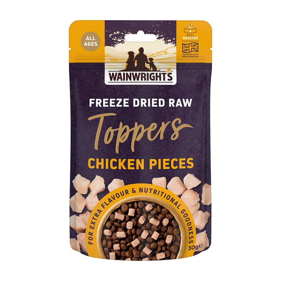 Traditional Wainwright x27 s ze Dried Raw Dog Food Toppers Chicken Pieces 30g Environmentally Friendly