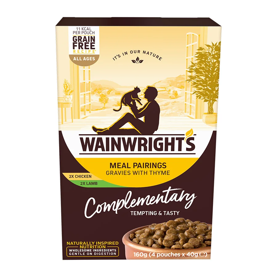 Natural Wainwright x27 s Grain Meal Pairings Cat Food Topper Gravy With Thyme 4 x 40g Detailed