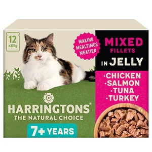 Consistent Harringtons Senior Wet Cat Food Mixed Variety In Jelly 12 x 85g Pouches Versatile
