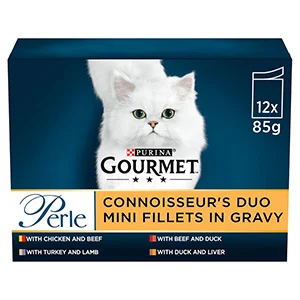 Reliable Gourmet Perle Connoisseur x27 s Duo Wet Adult Cat Food 12 x 85g Excellent