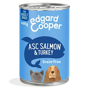 First-Class Edgard Cooper Adult Wet Dog Food Salmon Turkey 400g Tin Green