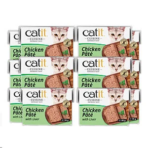Consistent Catit Cuisine Wet Adult Cat Food Chicken Pate with Liver 12 x 95g Top-Quality