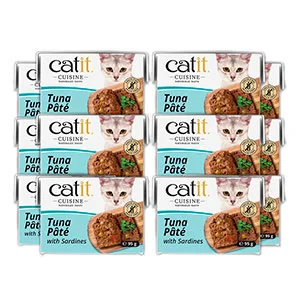 Certified Catit Cuisine Wet Adult Cat Food Tuna Pate with Sardines 12 x 95g Stylish