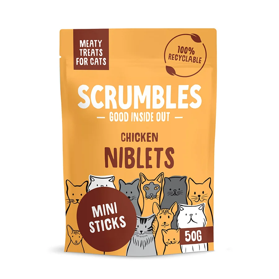 Efficient Scrumbles Niblets Meaty Cat Treats Chicken 50g Trendy