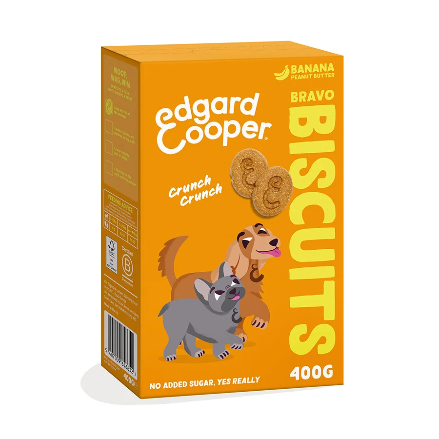 Lightweight Edgard Cooper Dog Treat Biscuits Banana 400g Healthy