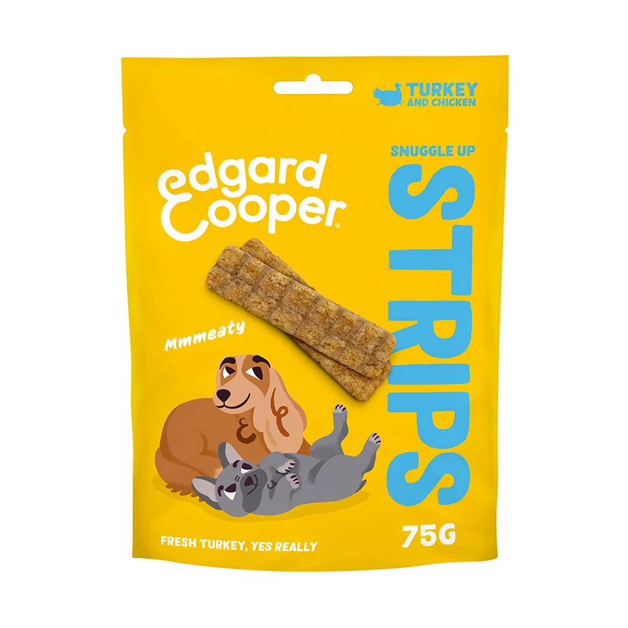 Official Edgard Cooper Dog Treat Strips Turkey 75g Detailed