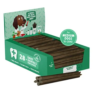 First-Class Denzel x27 s Daily Dentals Medium Dog Treats Vegan Peanut Butter Peppermint 28 Pack Artisan