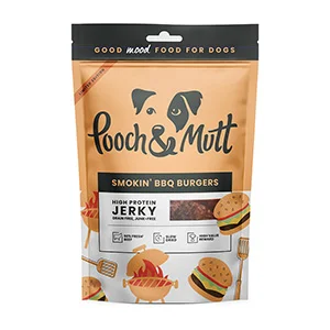 Enhanced Pooch and Mutt Smokin x27 BBQ Burger Beef Jerky Dog Treats 90g High-Grade