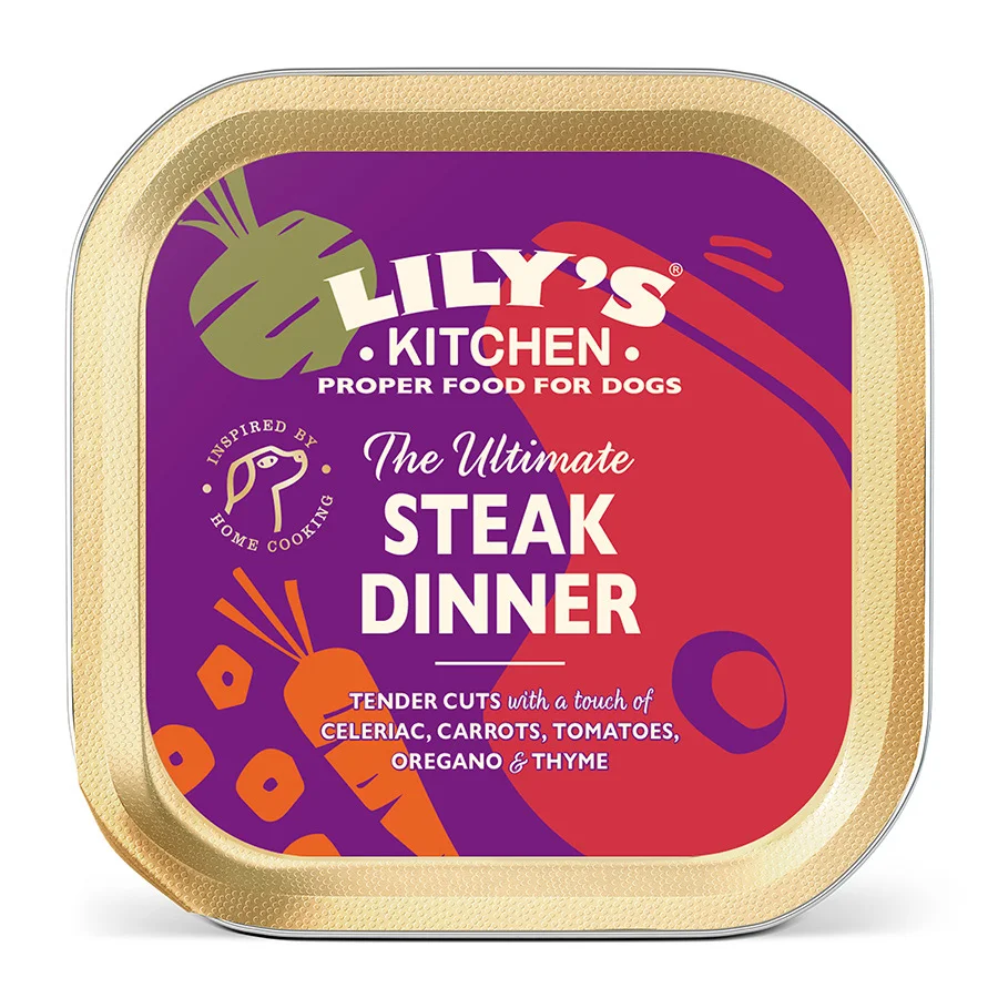 Next-Generation Lily x27 s Kitchen The Dinner Adult Wet Dog Food Steak 150g Safe