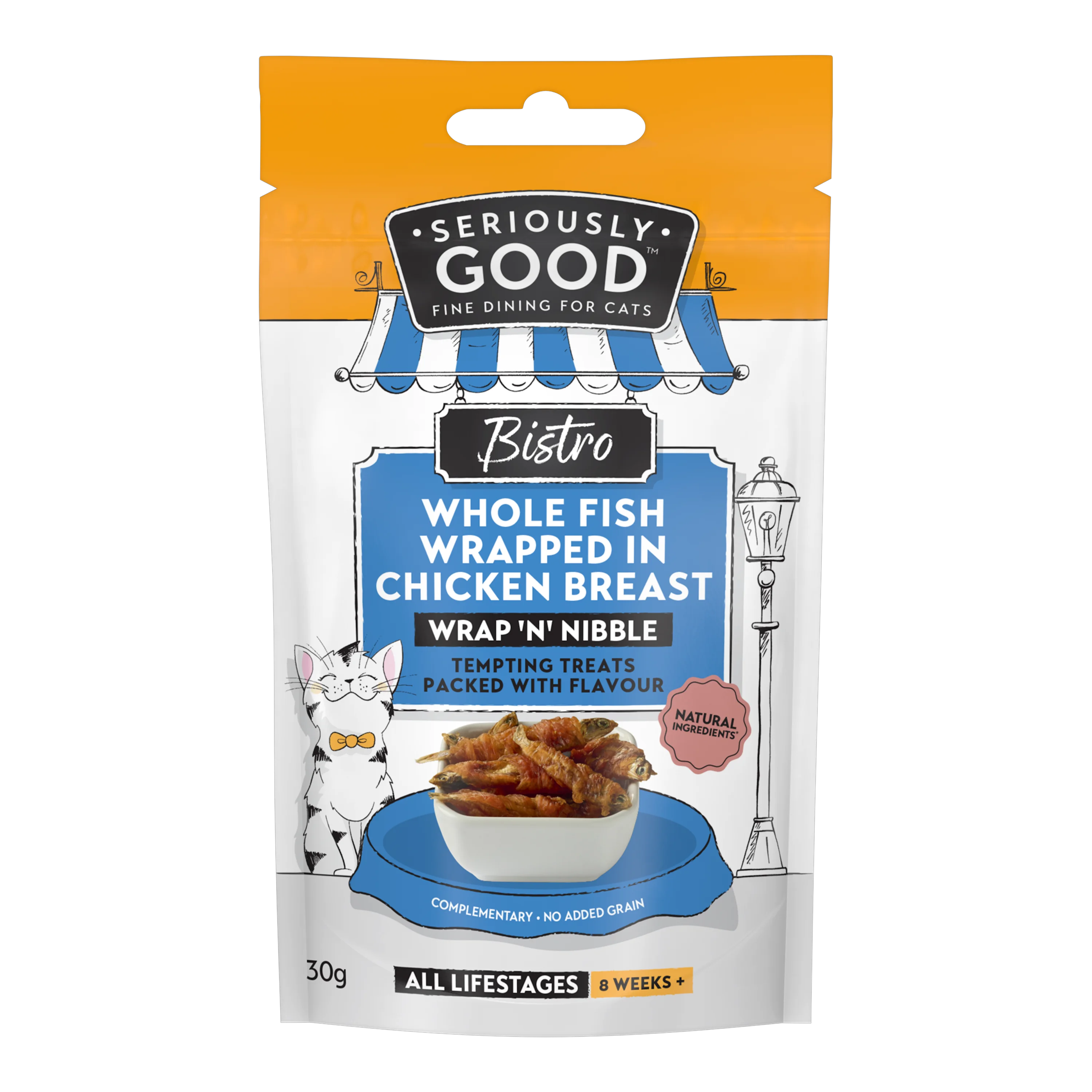 Modern Seriously Good Wrap x27 N x27 Nibble Cat Treats with Fish Chicken 30g User-Friendly
