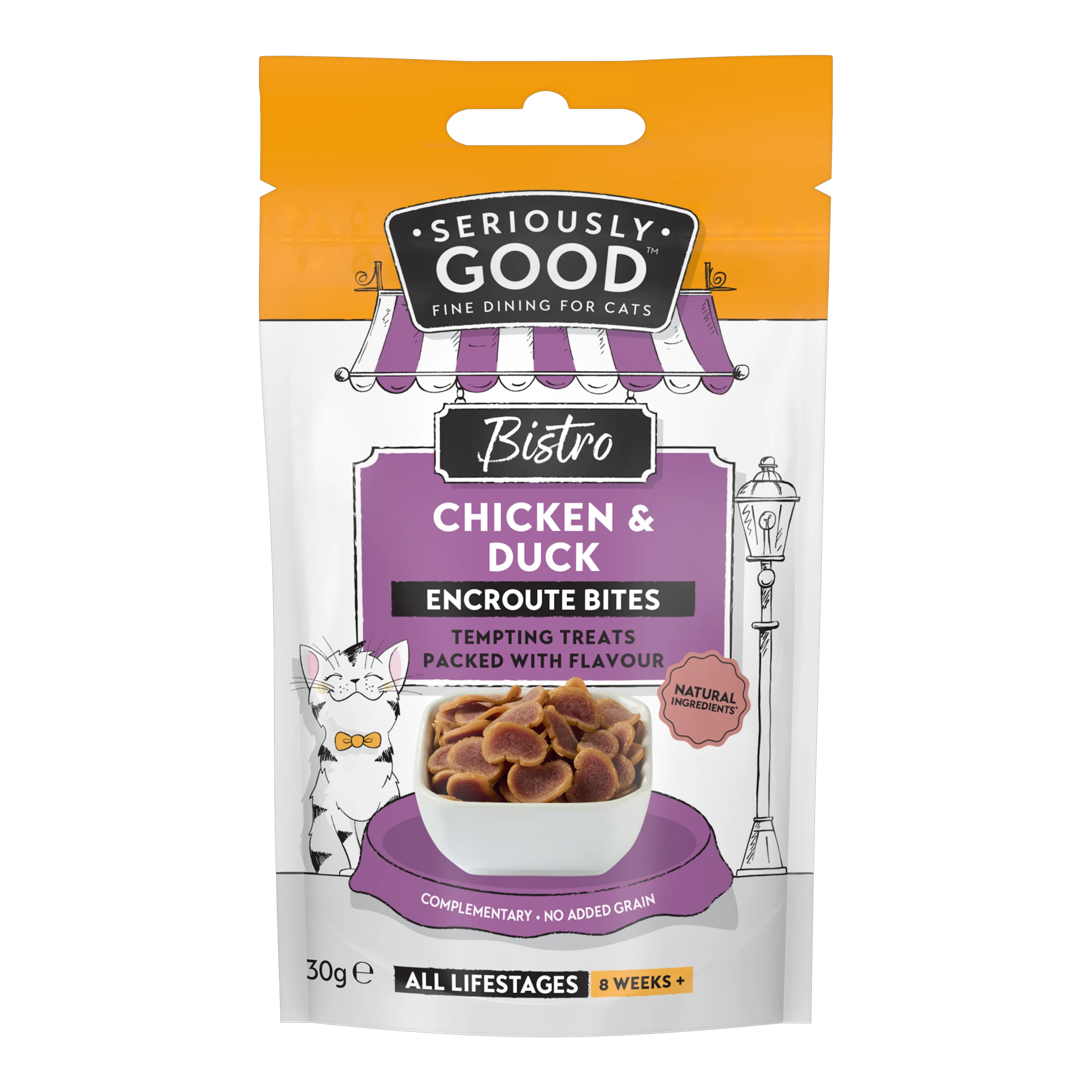 Easy-to-Use Seriously Good Chicken Encroute Cat Treat Bites 30g High-Quality