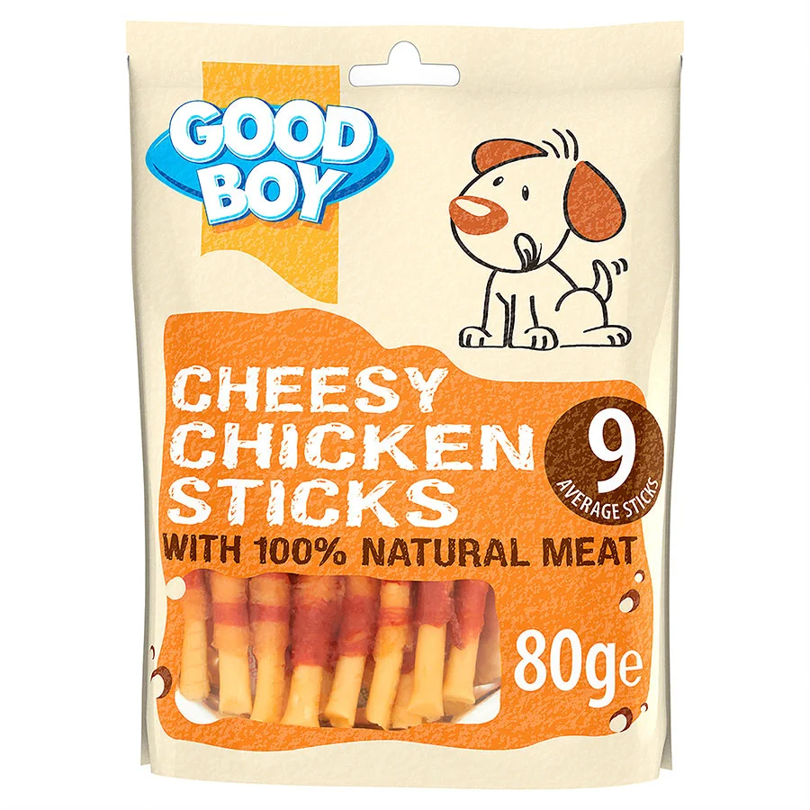 Healthy Good Boy Cheesy Chicken Sticks Dog Treats 80g Functional