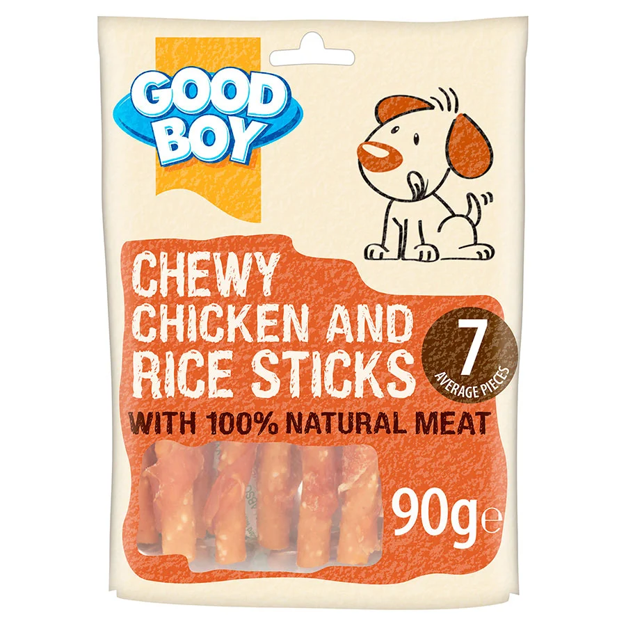 Efficient Good Boy Chicken Rice Sticks Dog Treats 90g Trusted