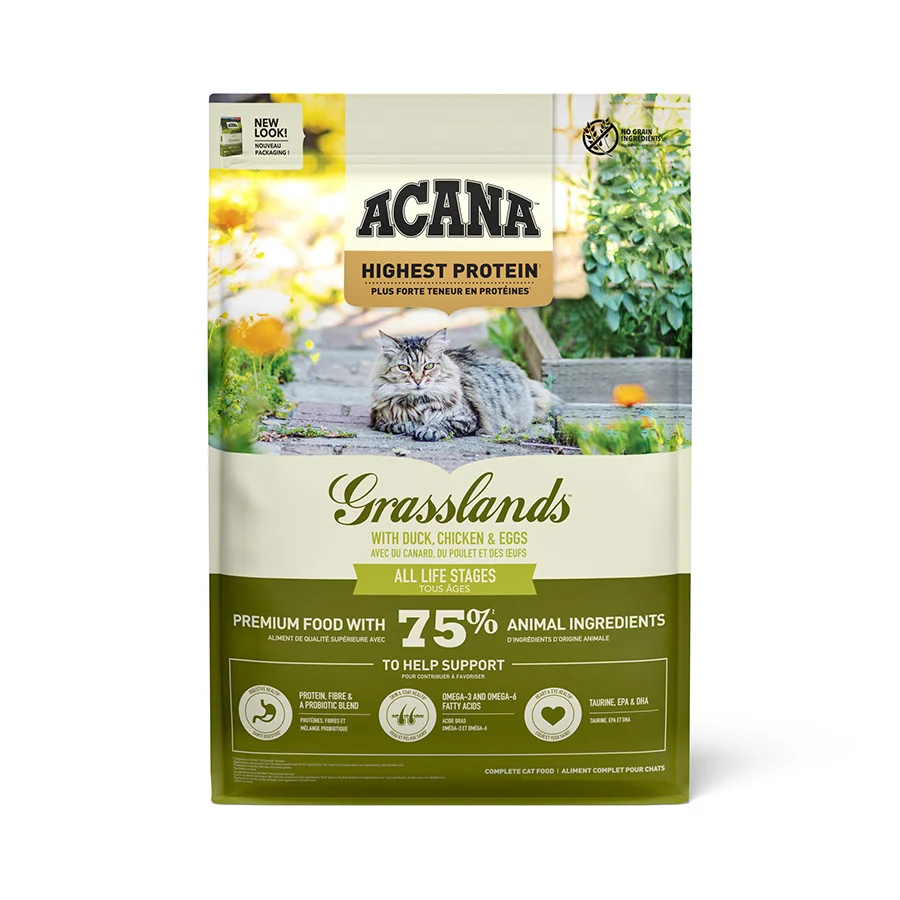 Classic Acana Highest Protein Complete Dry Cat Food Chicken Duck Turkey Quail 1.8kg Organic