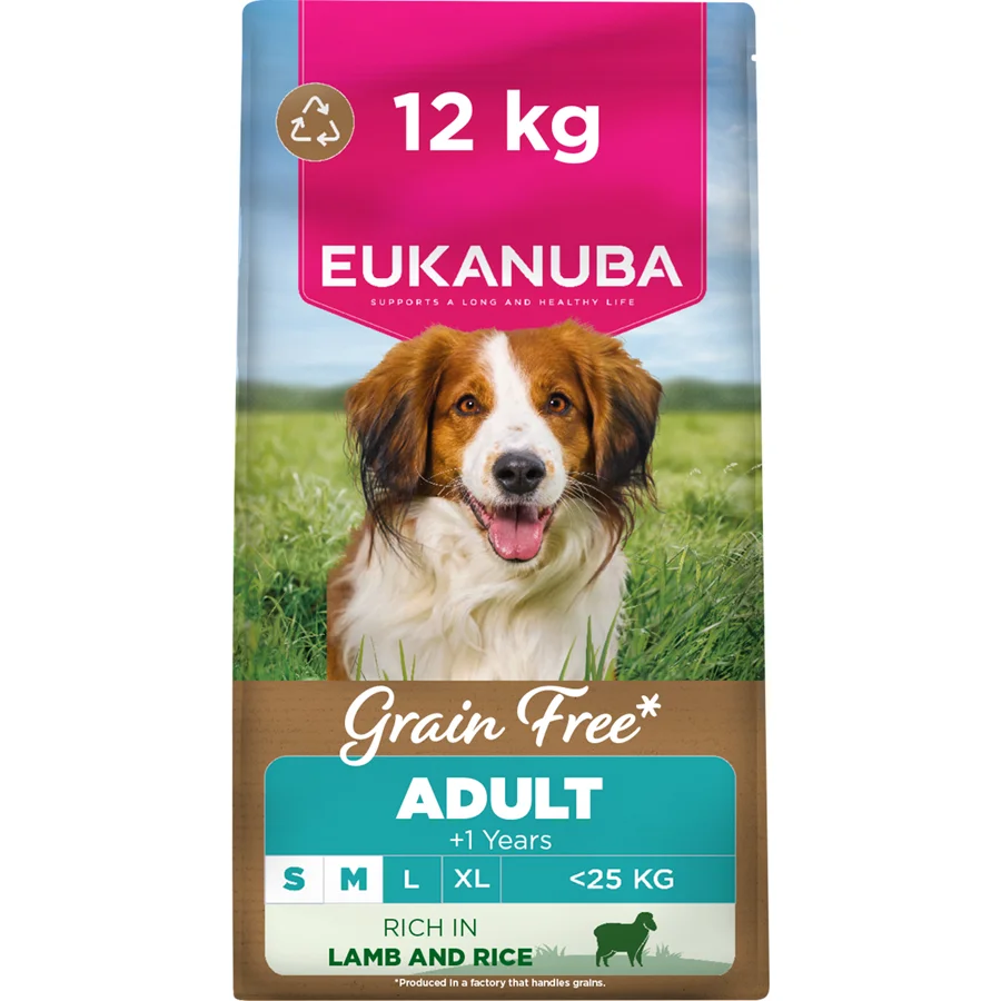 Easy-to-Use Eukanuba Grain Small Medium Breed Dry Adult Dog Food Lamb 12kg Comfortable