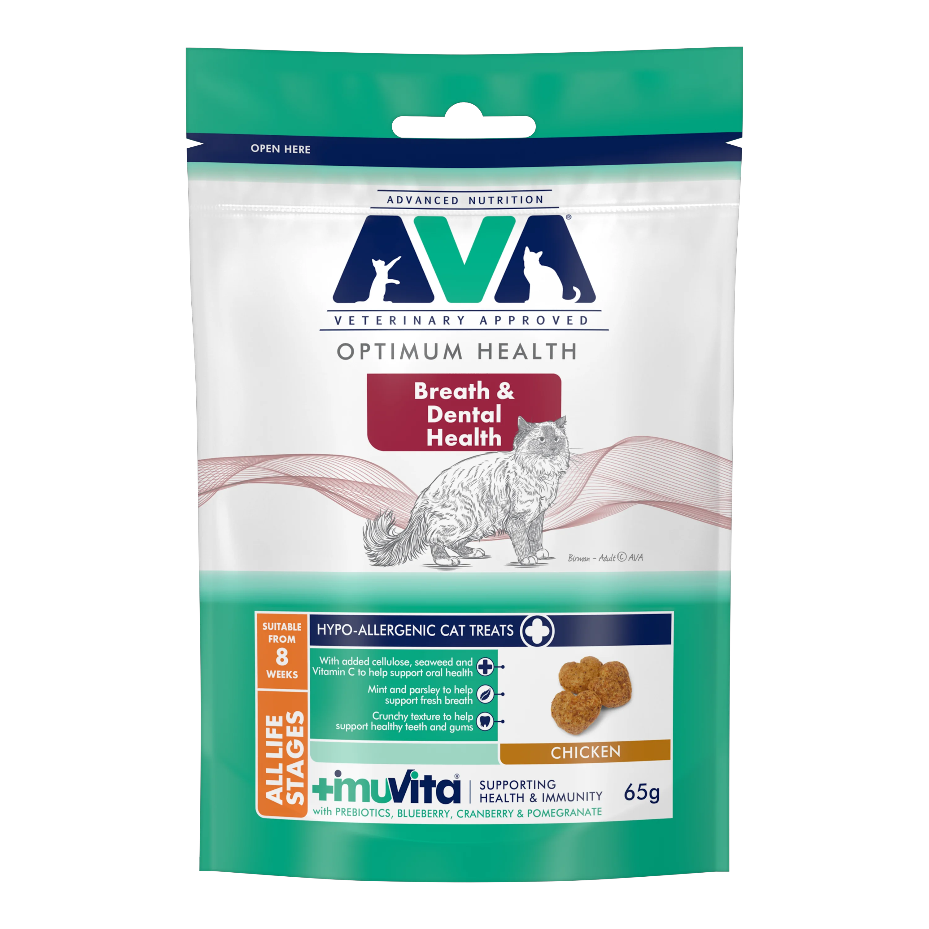 Elite AVA Breath Dental Health Cat Treats with Chicken 65g Clean