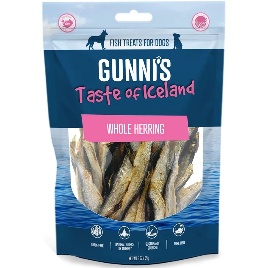 Outstanding Gunni x27 s Whole Herrings Dog Treats 85g Enhanced