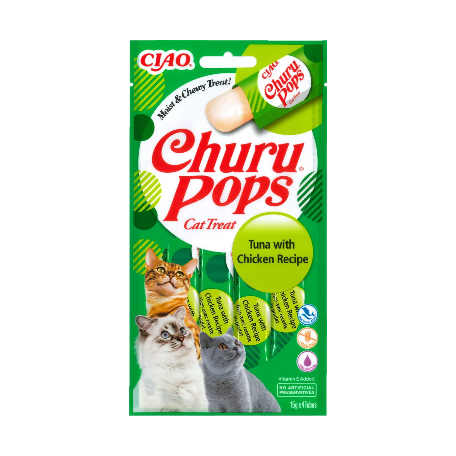 Secure Ciao Churu Cat Treat Pops Tuna with Chicken 4x15g Fine Crafted