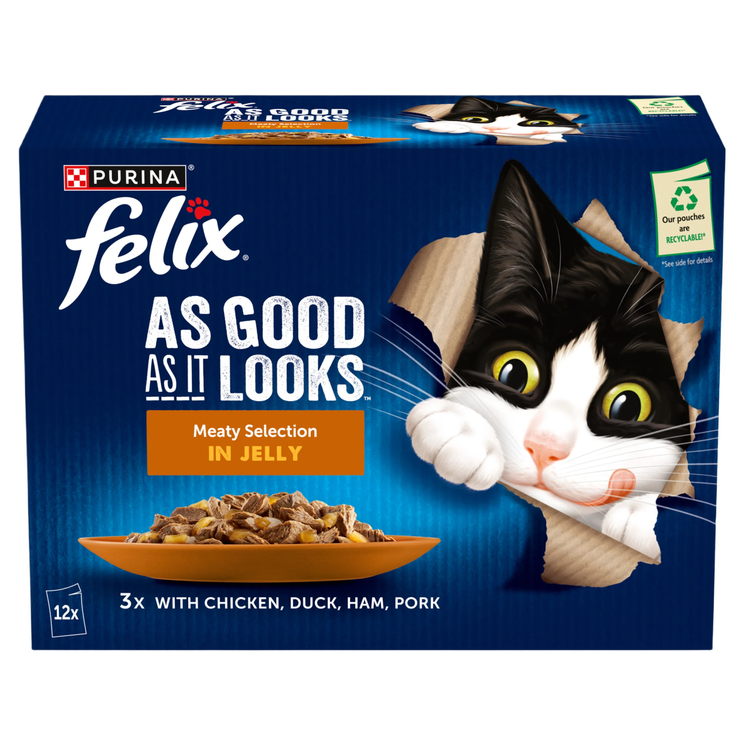 Fine Crafted Felix As Good As it Looks Adult Wet Cat Food Meaty Selection In Jelly High-Grade