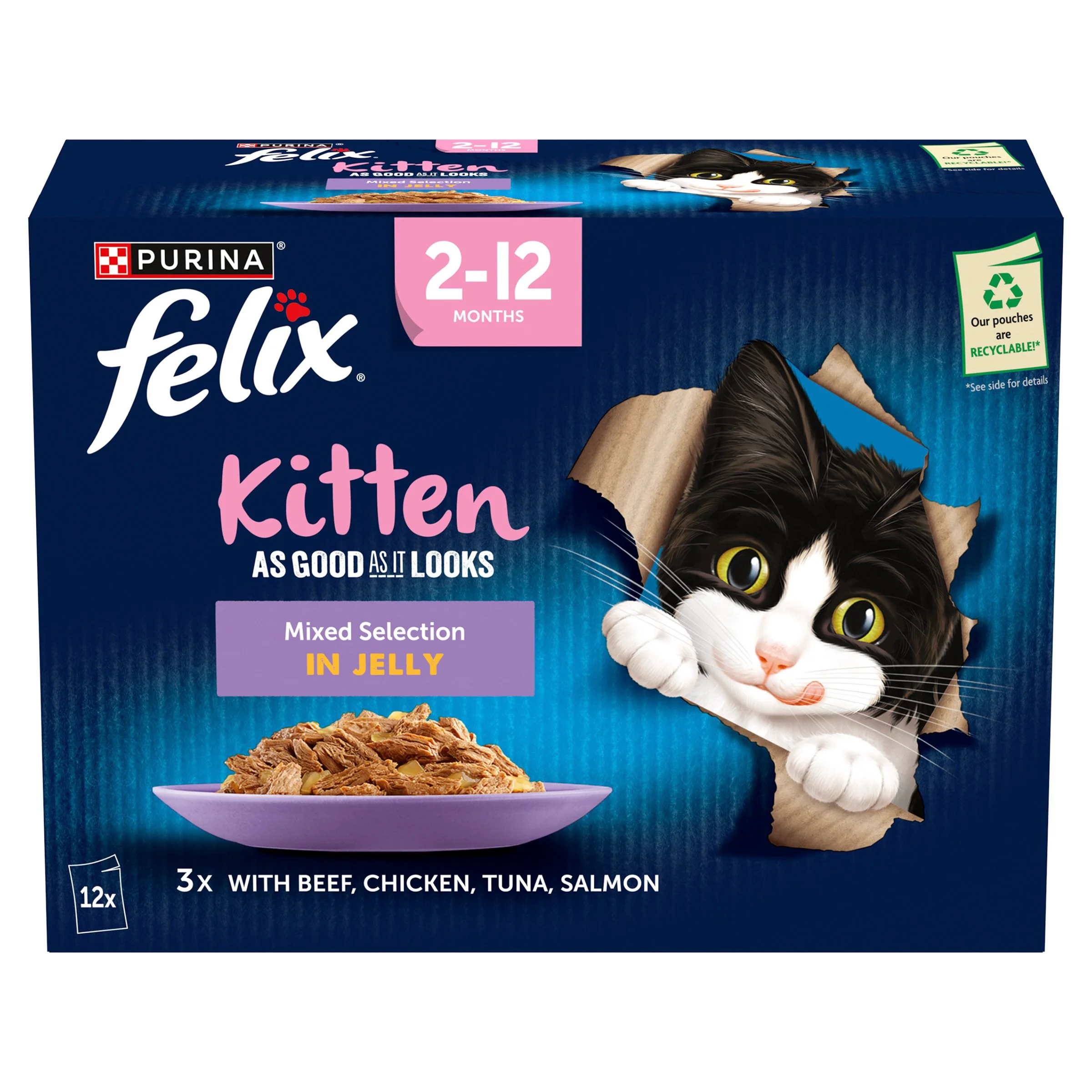 High-Quality Felix As Good As it Looks Kitten Wet Food Mixed Selection in Jelly Consistent