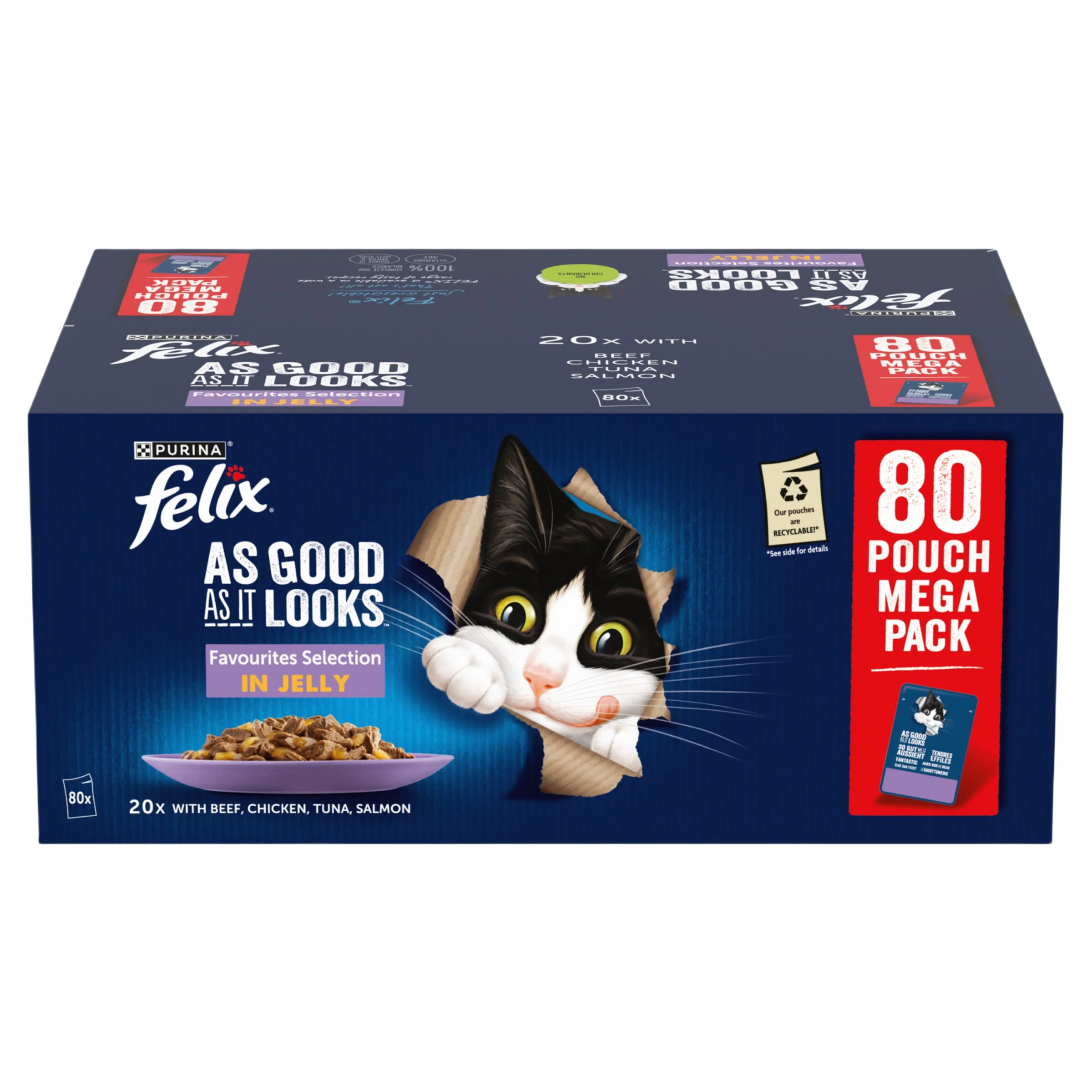 Reliable Felix As Good As it Looks Adult Wet Cat Food Favourites Selection In Jelly Prestigious