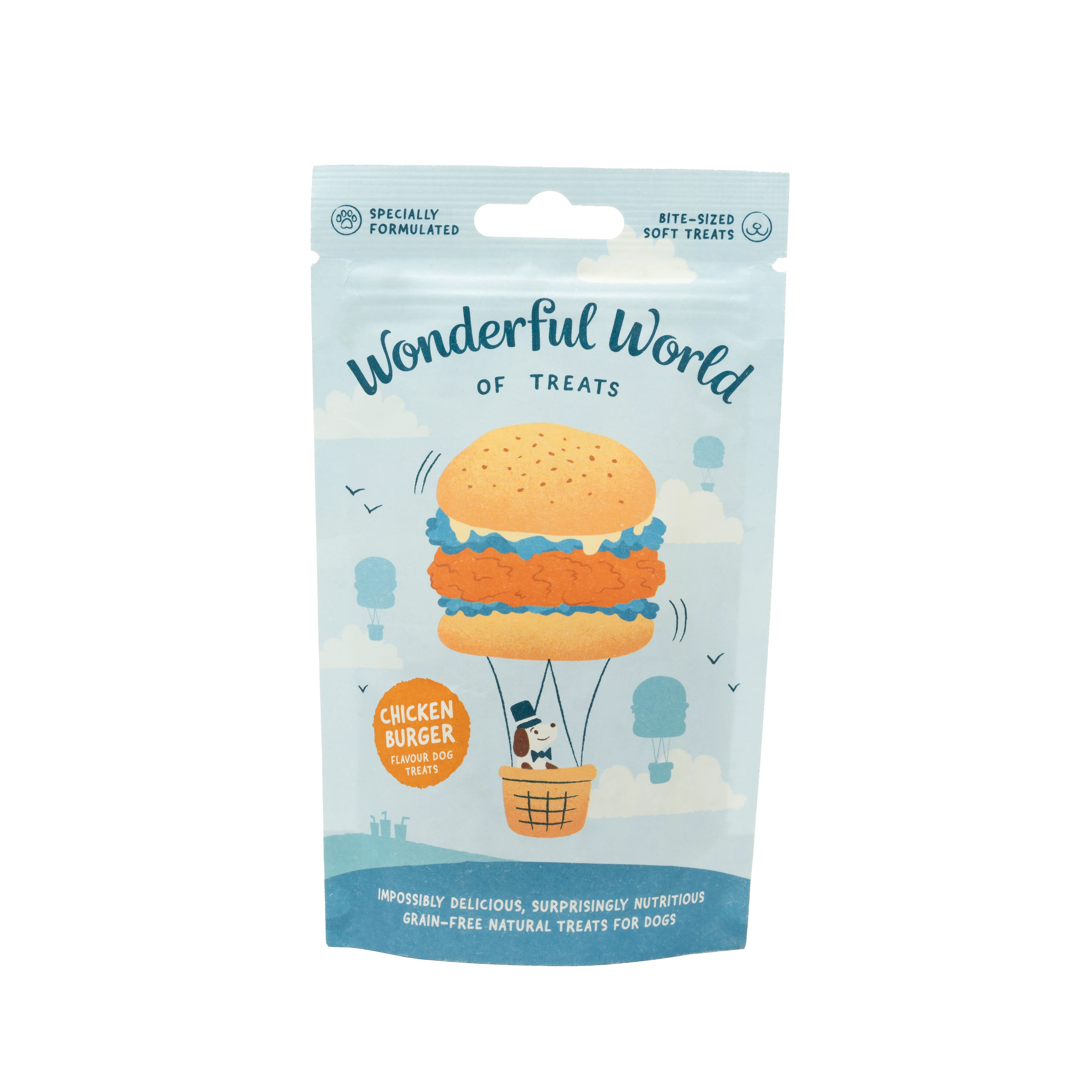 Convenient Wonderful World of Treats Chicken Burger Dog Training Treats 50g High-Performance