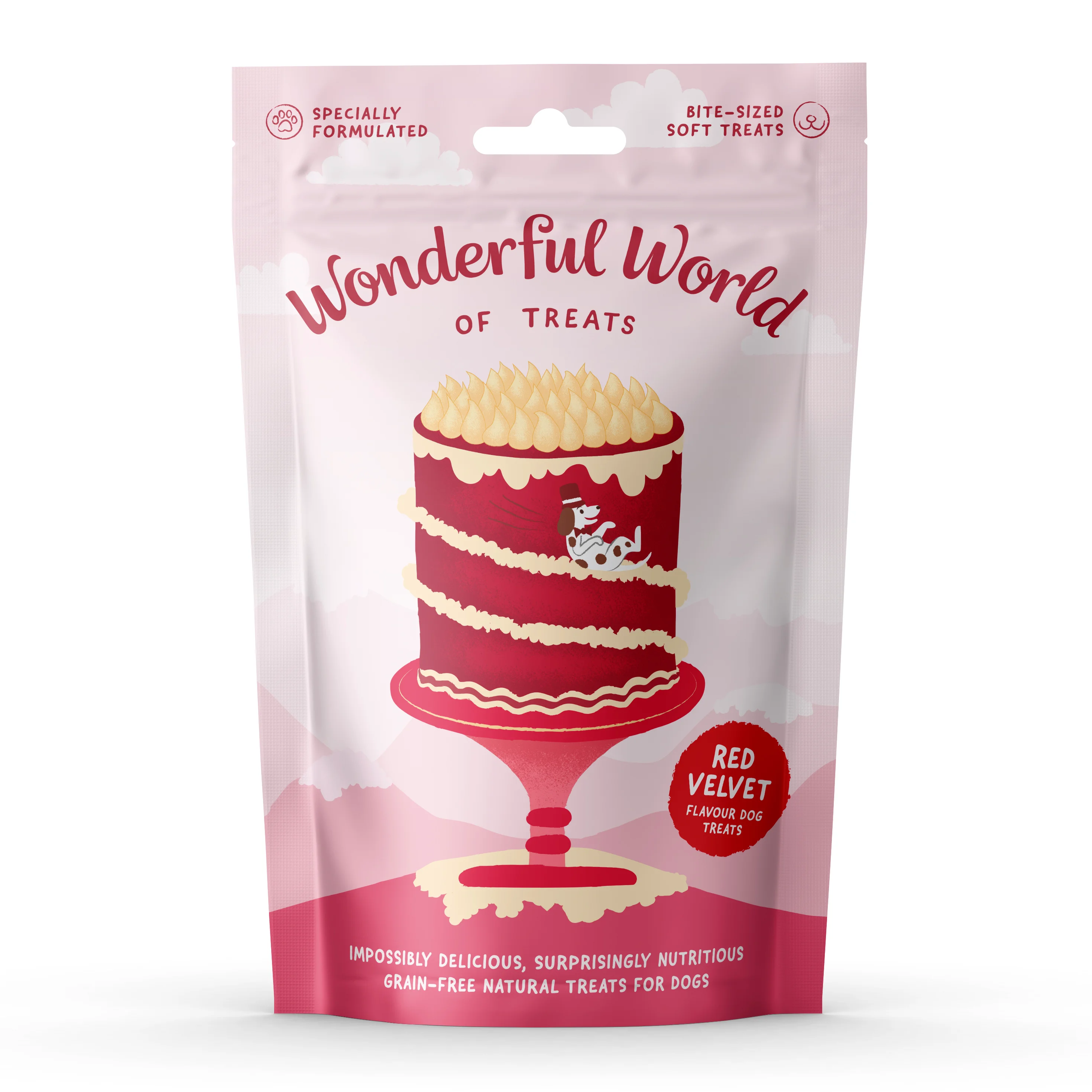Reliable Wonderful World of Treats Red Velvet Vegan Dog Training Treats 50g Detailed