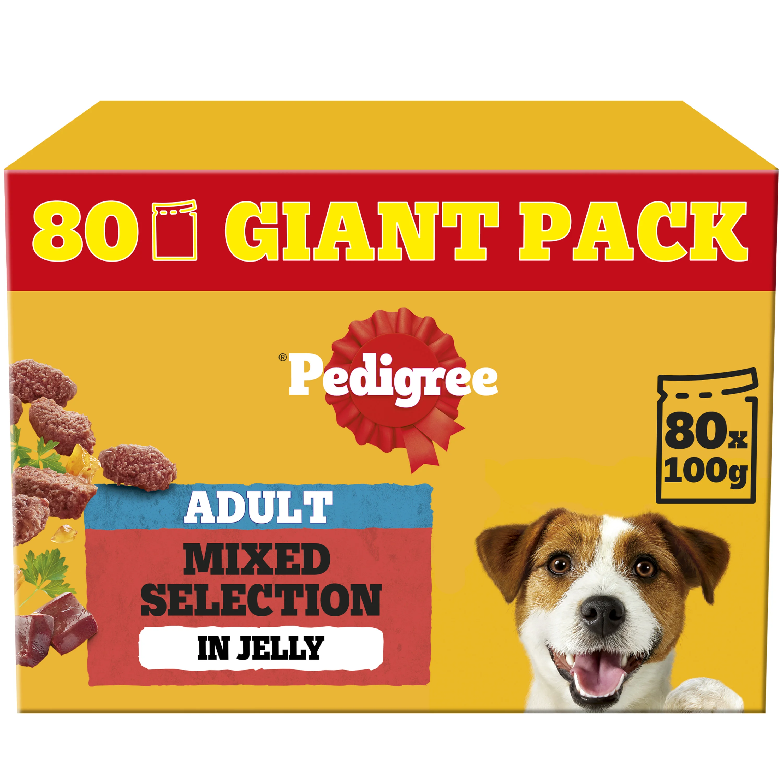 World-Class Pedigree Adult Wet Dog Food in Jelly Mixed Selection Mega Pack 80x100g Original