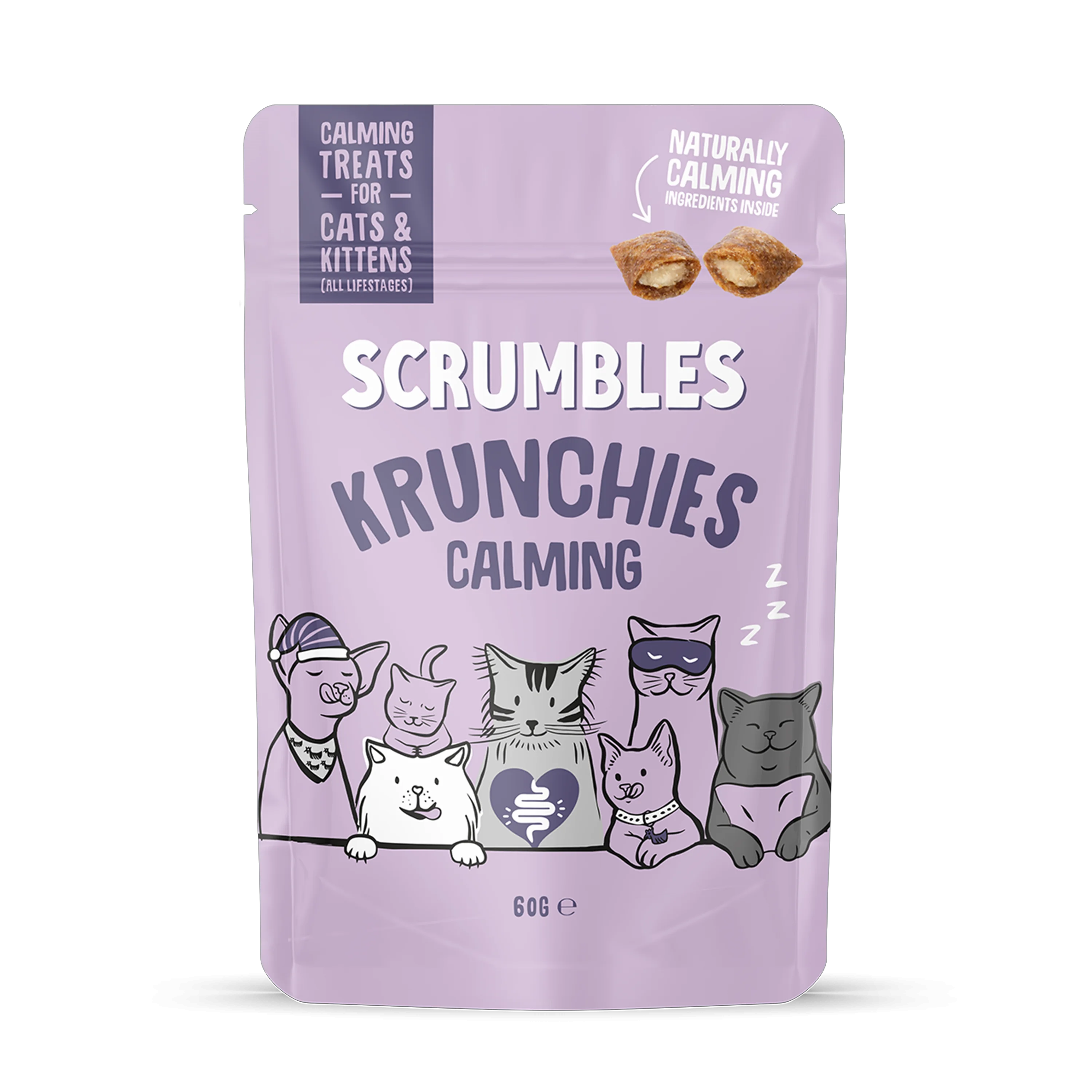 Fine Crafted Scrumbles Krunchies Calming Cat Treats Recyclable